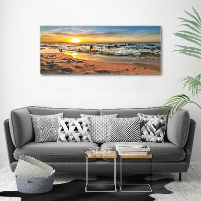 Glasbild Sunset Beach