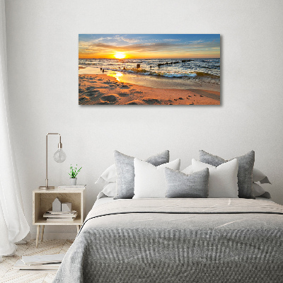 Glasbild Sunset Beach