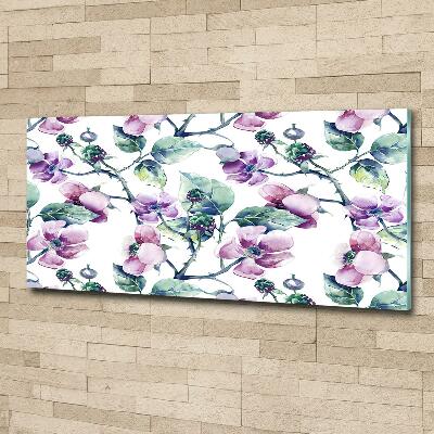 Foto glasbild Brombeerblüten