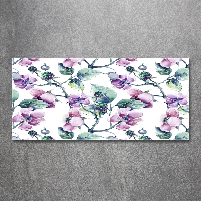 Foto glasbild Brombeerblüten