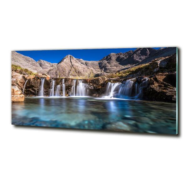 Bild auf glas Wasserfall in den Bergen