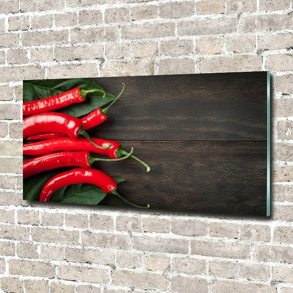 Glasbild Chilischoten