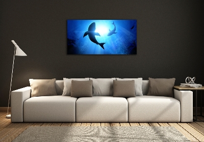 Foto glasbild Zwei Haie