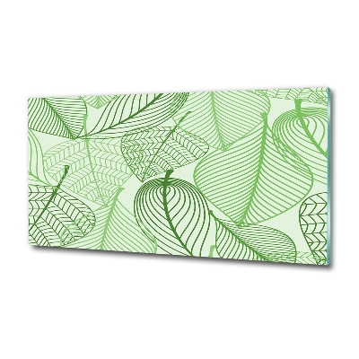 Glasbild Blättermuster