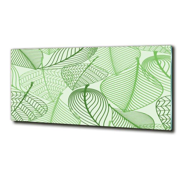 Glasbild Blättermuster