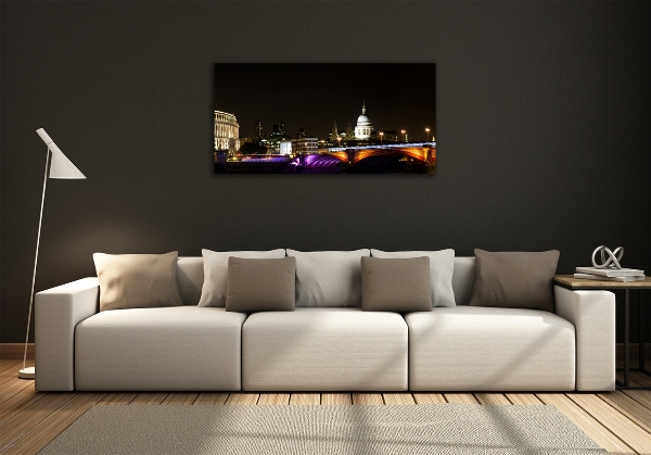 Foto glasbild Die Brücke bei Nacht