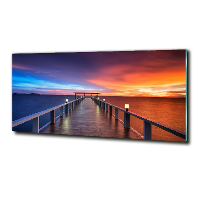 Glasbild Holzbrücke