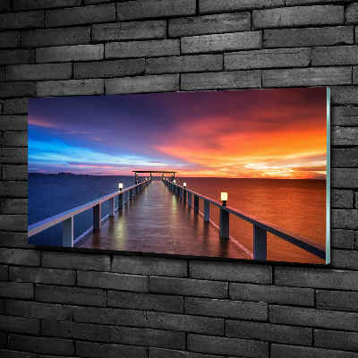 Glasbild Holzbrücke