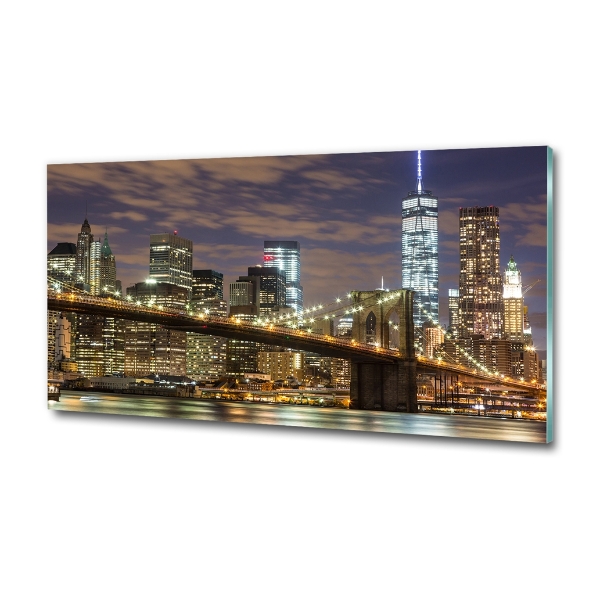 Foto glasbild Brooklyn Bridge