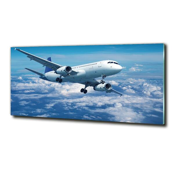 Bild auf glas Ein Flugzeug in den Wolken