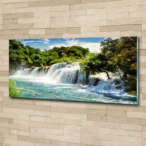 Foto glasbild Krka-Wasserfall