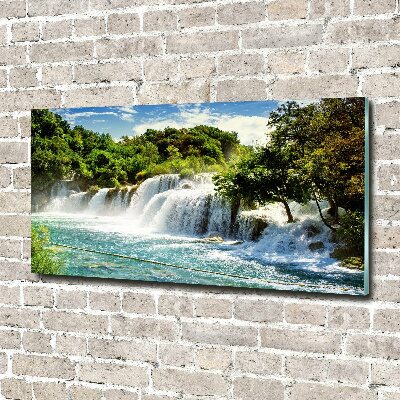 Foto glasbild Krka-Wasserfall