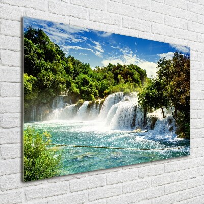 Foto glasbild Krka-Wasserfall