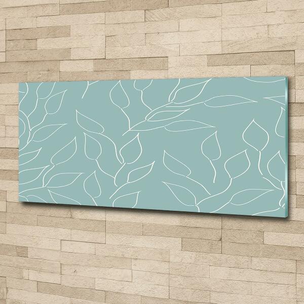 Glasbild Blättermuster