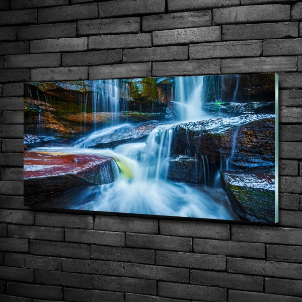 Glasbild Tropischer Wasserfall