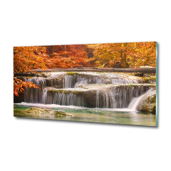 Bild auf glas Wasserfall im Herbst