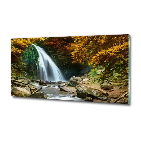 Bild auf glas Wasserfall im Wald