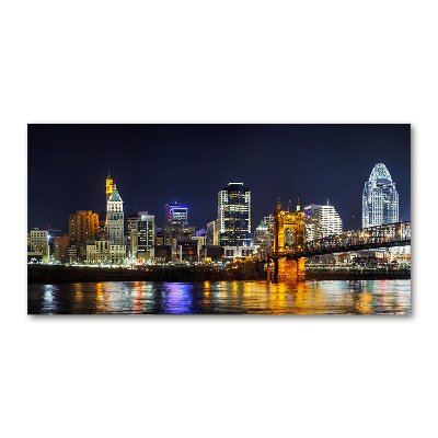 Foto glasbild Ohio River bei Nacht