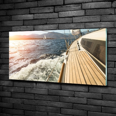 Glasbild Ein Segelboot auf See