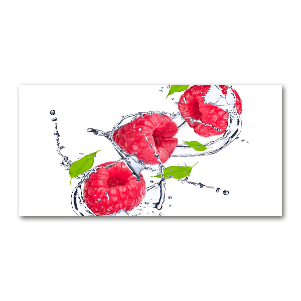 Foto glasbild Himbeere und Wasser