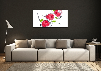 Foto glasbild Himbeere und Wasser