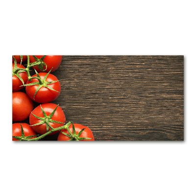 Glasbild Tomaten auf Holz