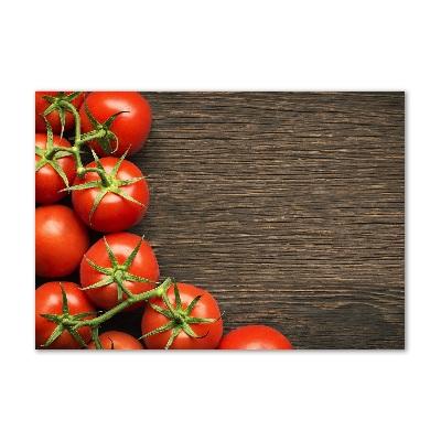 Glasbild Tomaten auf Holz