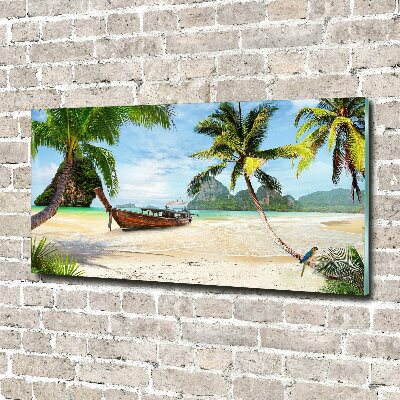 Bild auf glas Palmen am Strand