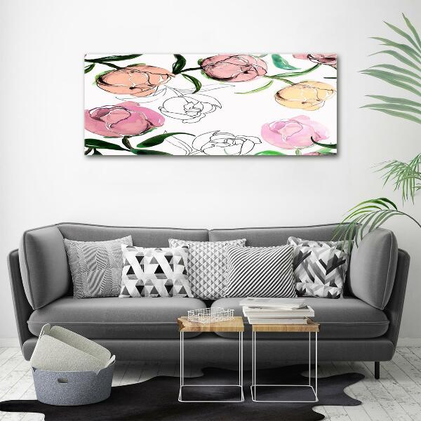 Glasbild Pfingstrosenknospen