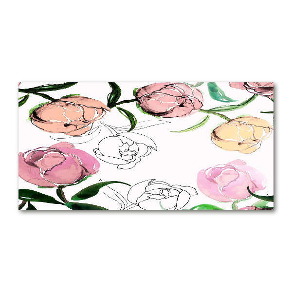 Glasbild Pfingstrosenknospen