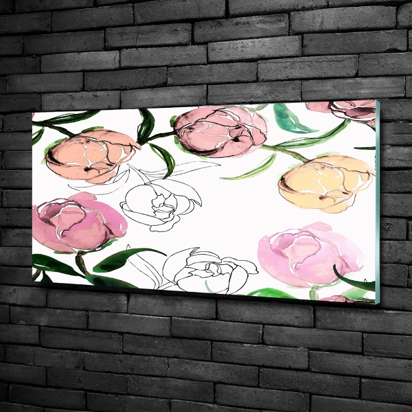 Glasbild Pfingstrosenknospen