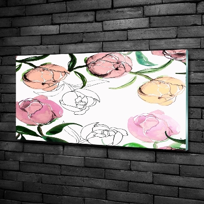 Glasbild Pfingstrosenknospen