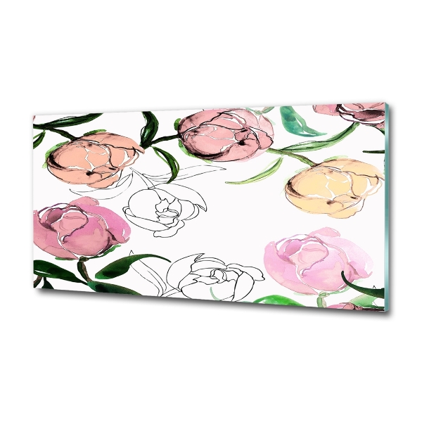 Glasbild Pfingstrosenknospen