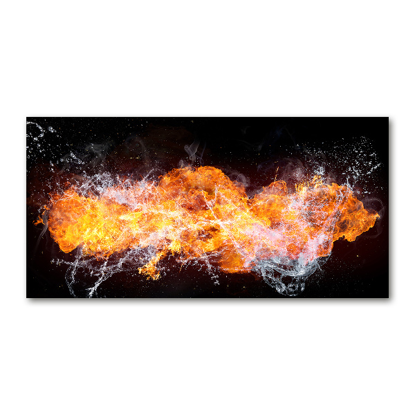 Glasbild Feuer gegen Wasser