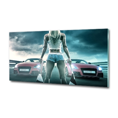 Bild auf glas Der Start des Rennens