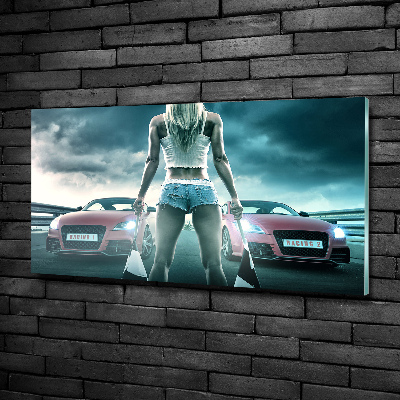 Bild auf glas Der Start des Rennens