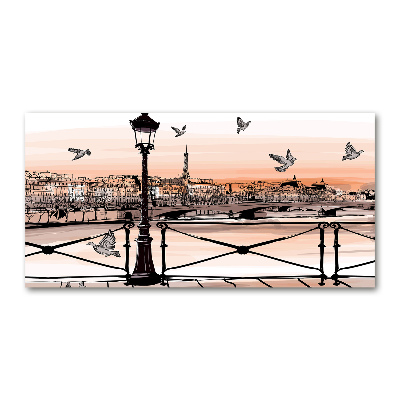 Foto glasbild Dämmerung in Paris