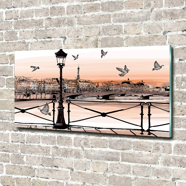 Foto glasbild Dämmerung in Paris
