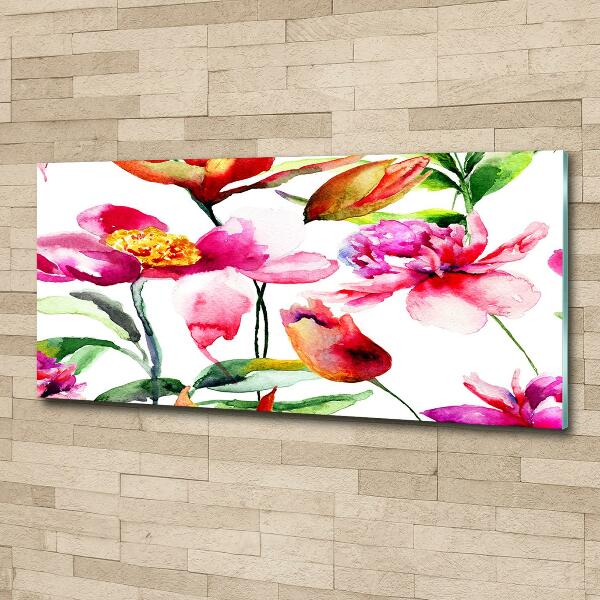 Foto glasbild Wildblumen