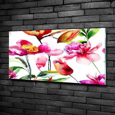 Foto glasbild Wildblumen
