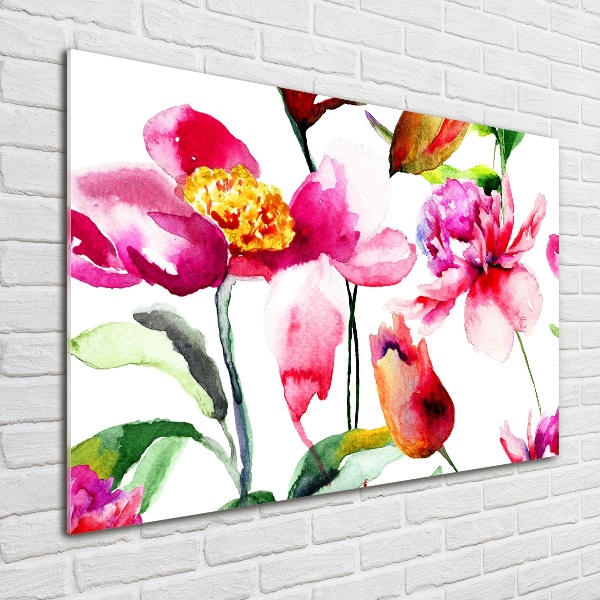 Foto glasbild Wildblumen