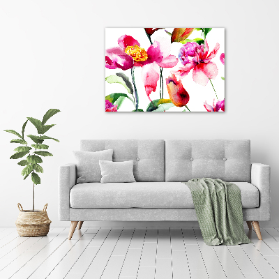 Foto glasbild Wildblumen