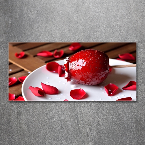 Bild auf glas Apfel am Stiel