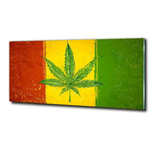 Glasbild Rasta-Flagge
