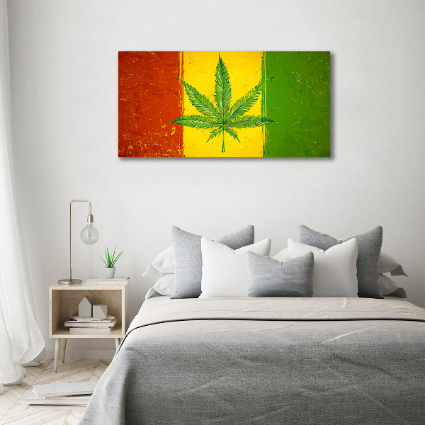 Glasbild Rasta-Flagge