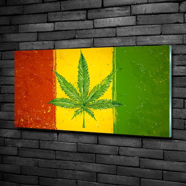 Glasbild Rasta-Flagge