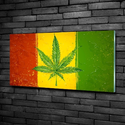Glasbild Rasta-Flagge