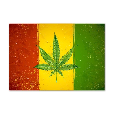 Glasbild Rasta-Flagge