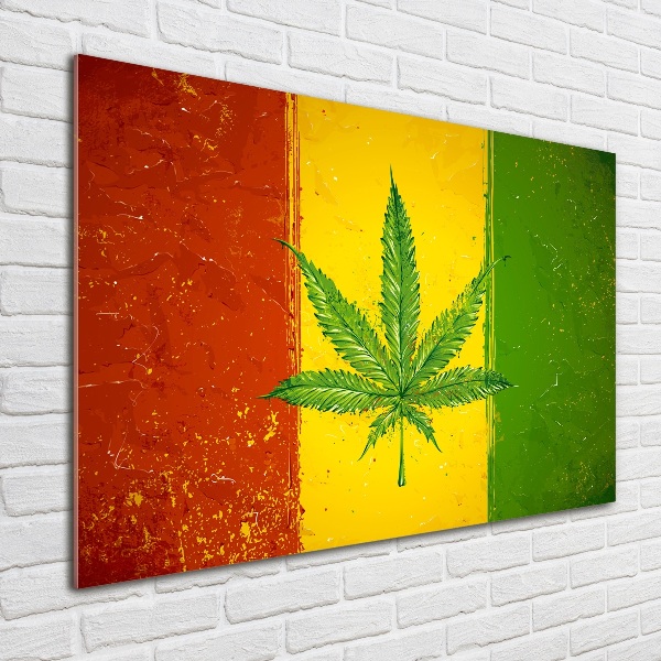 Glasbild Rasta-Flagge