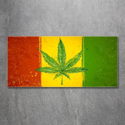 Glasbild Rasta-Flagge
